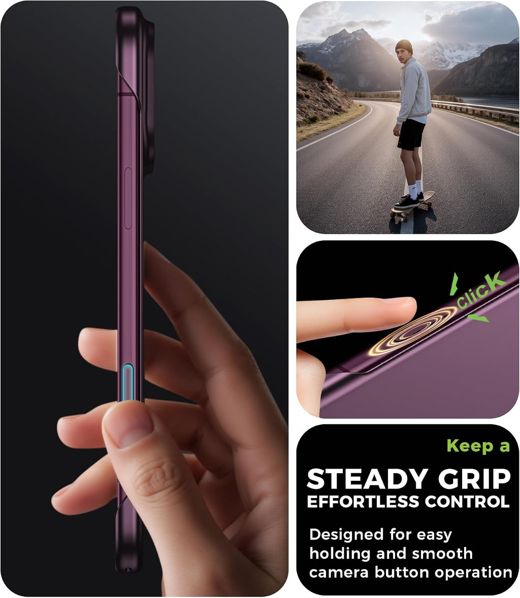 Frameless Case for Iphone 18 Pro Max, Ultra Thin,Burgundy