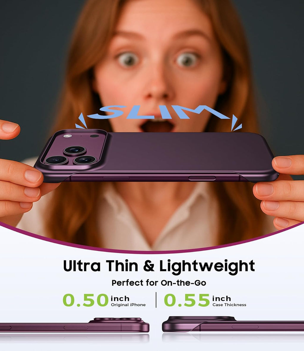 Frameless Case for Iphone 18 Pro Max, Ultra Thin,Burgundy
