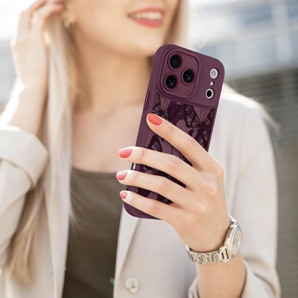 Case for Iphone 18 Pro, Butterfly Pattern - Red