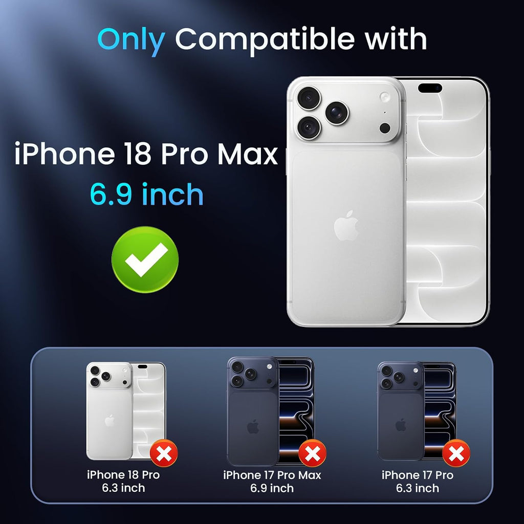Magnetic for Iphone 18 Pro Max Case with Stand, Screen & Camera Protector