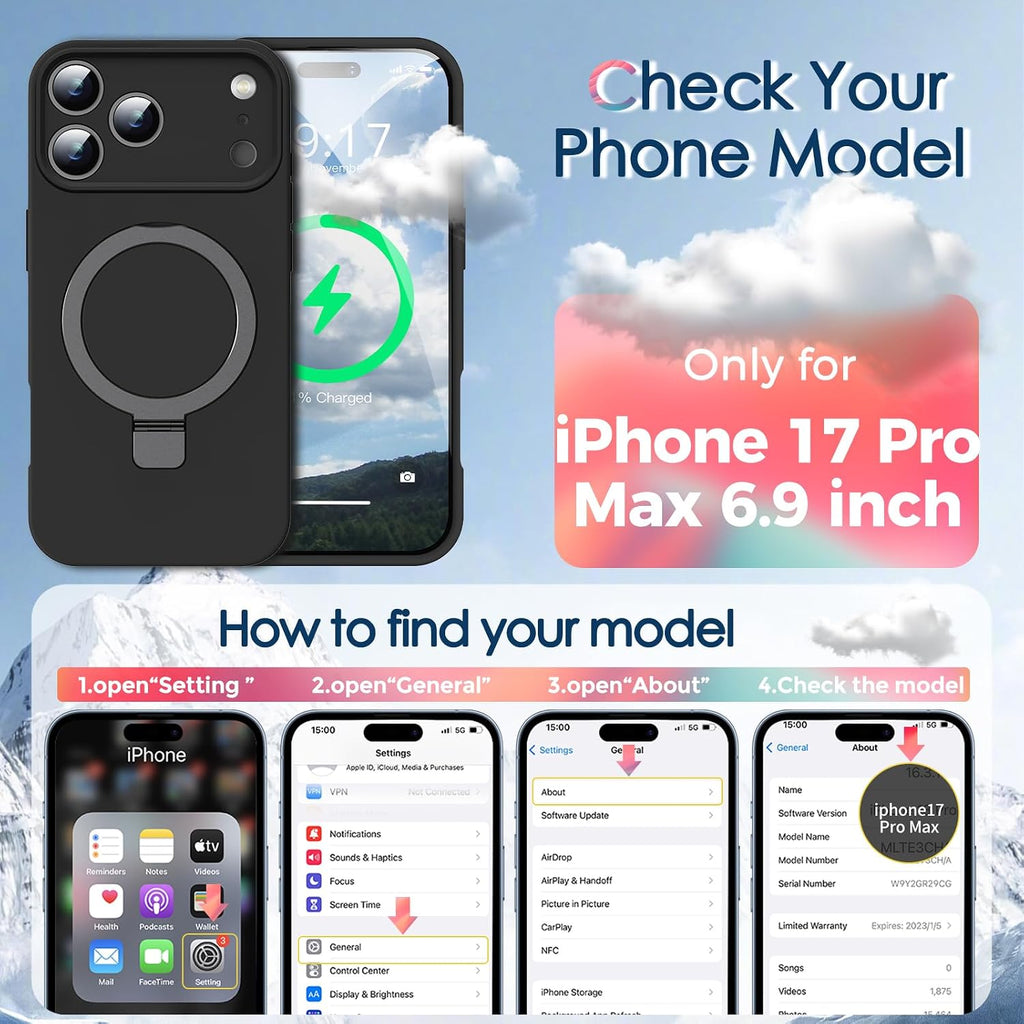 Silicone Case for Iphone 18 Pro Max/Iphone 17 Pro Max with Magnetic Stand