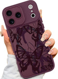 Case for Iphone 18 Pro, Butterfly Pattern - Red