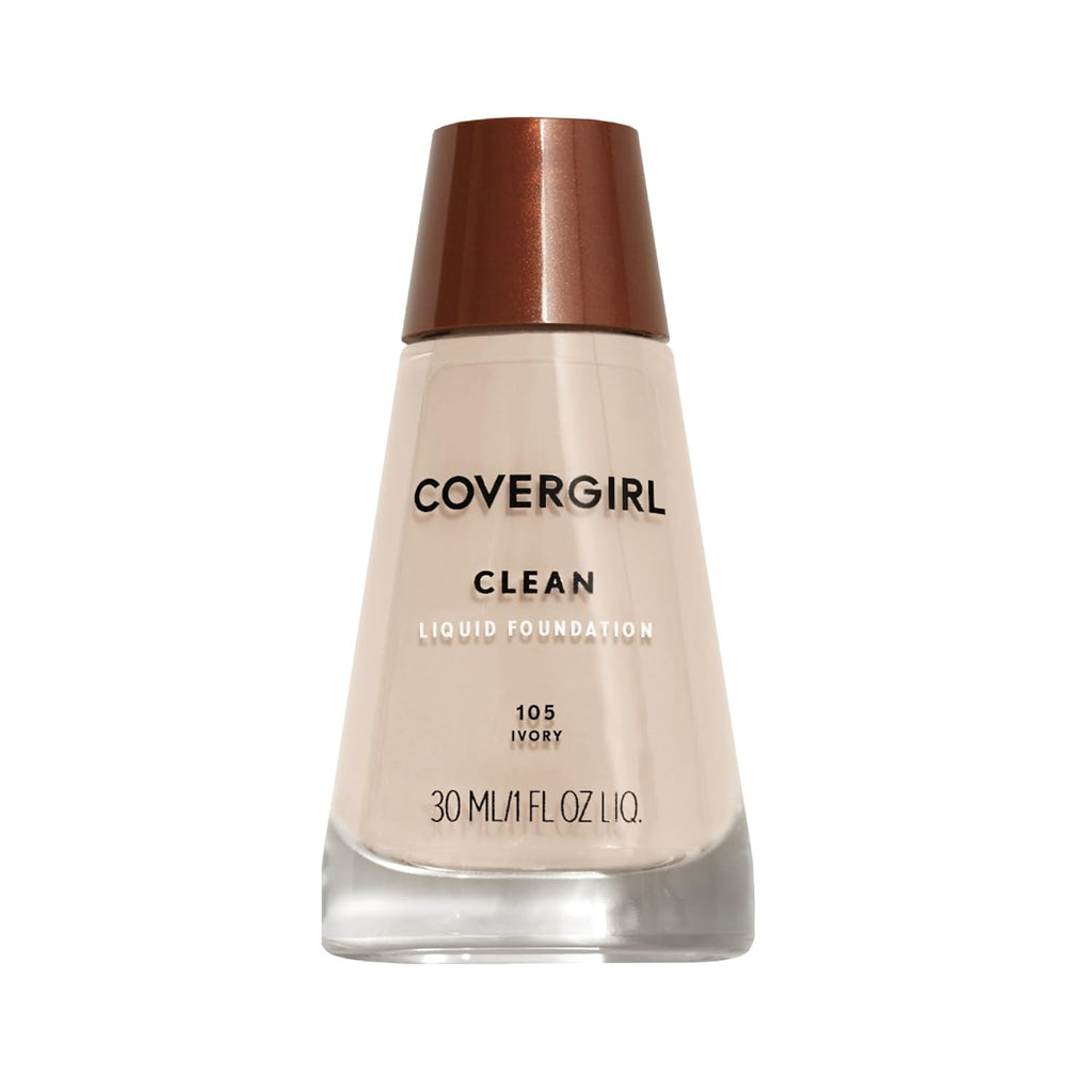 Clean Makeup Foundation Normal Skin Ivory 105, 1 Oz (Packaging May Vary)