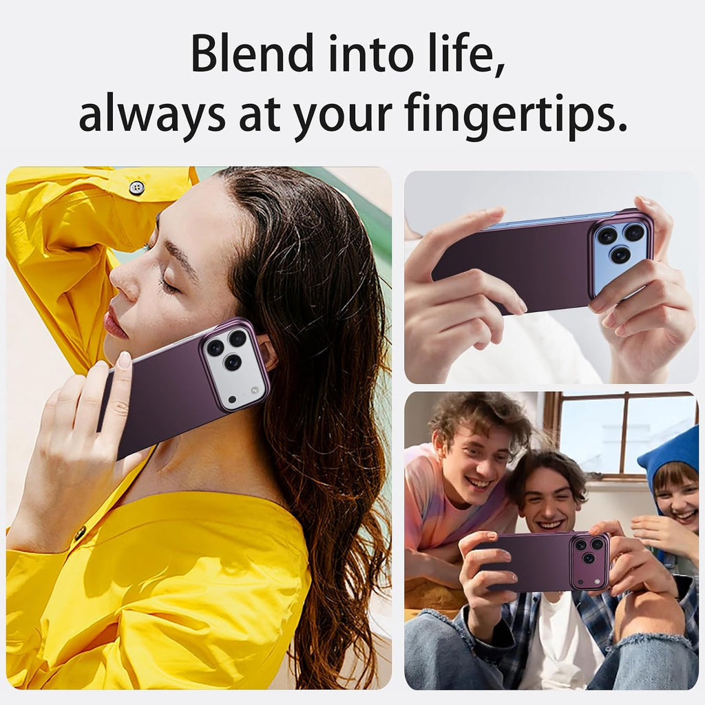 Frameless Case for Iphone 18 Pro Max, Ultra Thin,Burgundy